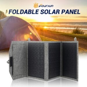 [EU/USA Direct] Foursun 12V 21W Portable Solar Panel with USB Type-C Fast Charging Charger Foldable for Hiking Camping Mobile Phones