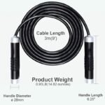 Adjustable Jump Rope Weighted Skipping Rope Fitness Sports Professional Training Home Exercise Equipment for Fat Reduction Color Black