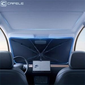 125x79cm Sunshade Umbrella with UV Protection Handle Bend Folding Car Umbrella Front Windshield Sunshade Sun Protection Heat Insulation Sun Visor