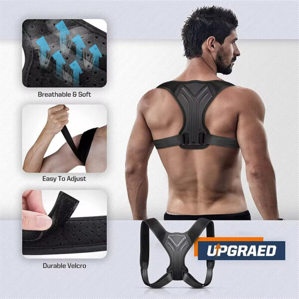 KALOAD Adjustable Back Shoulder Posture Corrector Belt Clavicle Spine Support for Home Office Sport Upper Back Neck Brace SIZE S