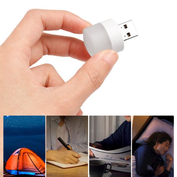 USB Plug Lamp LED Night Light Computer Mobile Power Rechargeable Lamp Eye Protection Book Light Reading Light Small Light Light Color Warm Light