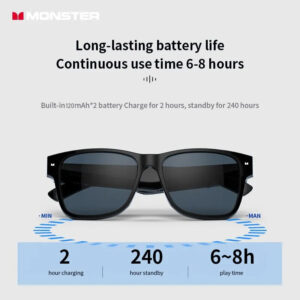 Monster S01 Smart Glasses Headset Wireless bluetooth Sunglasses 16mm Unit Low Delay Touch Sensitive Anti-glare Dual Mode Smart Audio Glasses