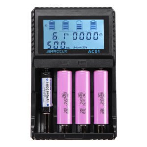 Astrolux AC04 LCD Display AC/DC Smart Intelligent Universal Li-ion NiMH Flashlight Battery Charger For 18650 26650 21700 AA AAA Battery Design For Outdoor US Plug
