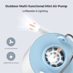FLEXTAILGEAR Tiny and Portable Air Pump Ultra-Mini Pump with 1300mAh Battery USB Rechargeable to Inflate Deflate for Paddle Board, Pool Floats, Air Bed, Air Mattress Swimming Ring, Vacuum Storage Bags Color Blue