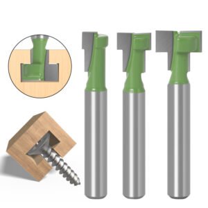 6mm 1/4" Shank T-Track Slotting & T-Slot Keyhole Cutter Router Bit Steel Handle 5/16" 3/8'' & 1/2'' Length Cutter For Wood Type 1/4*5/16