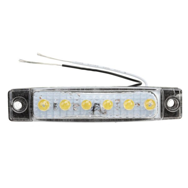 1 PCS 6LED 12V Front Side Marker Amber Signal Lights Position Lamp For Car Truck Trailer Color Red