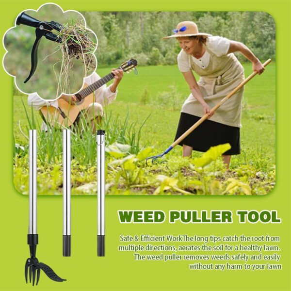 Manual Vertical Weeding Digging Grass Shovel Standing Weeding Puller Metal Weed Puller Head Garden Lawn Root Remover Weeder Type With tube