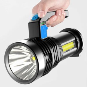 LED COB Double Light Bright Flashlight 300lm 800mAh Waterproof Handheld Searchlight Micro USB Charging Powerful Flashlight for Outdoor Hiking