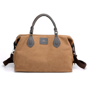 KVKY Canvas Travel Bag Outdoor Men Casual Fashion Handbag Large Capacity Multifunctional Bag Color1 Brown