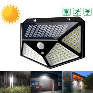 ARILUX 100 LED Solar Powered PIR Motion Sensor Wall Light Outdoor Garden Lamp 3 Modes Quantity 1pc