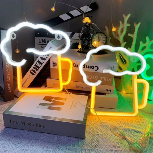 LED Neon Sign Beers Restaurant Shop Open Decorations Holiday Party Wedding Night Light Battery +USB Room Decorative Light