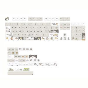 131/132/141 Keys Mouse Me PBT Keycap Set XDA/Cherry Profile Sublimation Custom Keycaps for 68/75/98/100 Mechanical Keyboards Type Grey+Cherry Profile(141 Keys)