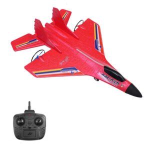 YJ650 320mm Wingspan 2.4G 2CH Built-in Gyro Auto Balance EPP RC Airplane Glider Jet RTF With LED Lights for Beginners Color Red