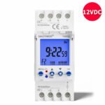 SINOTIMER TM922 DIN Mounted Programmable Time Clock 2 Channel Independent Outputs High Accuracy with Power Backup model. 12VDC