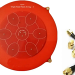 150mm Triple Feed Patch 5.8GHz 14dBi Pagoda Array FPV Antenna for RC Drone Eachine Skyzone Fatshark Goggles Monitor Ground Station Color Black