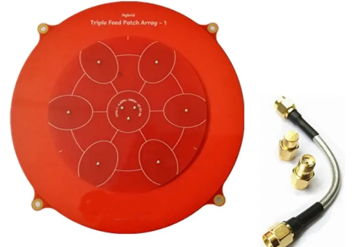 1ae839bc-914c-4c19-976b-25e7a9568c96.png 150mm Triple Feed Patch 5.8GHz 14dBi Pagoda Array FPV Antenna for RC Drone Eachine Skyzone Fatshark Goggles Monitor Ground Station Color Black