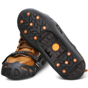 MATTC Crampons Ice Snow Traction Cleats Microspikes Ice Claws with 12 Steel Spike for Hiking Climbing Walking for Men Women Size M