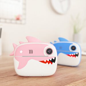 V18 Children's 2.4" IPS Color Screen Printing Camera 32G Memory Card with Color Pen Color Pink