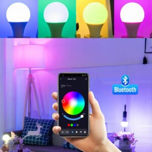 CROSIKO E27 B22 Smart RGBW LED Bulb Works With Tuya Smart Led Lamp Blue-tooth Compatible Color Dimmable Lampada With Gateway Alexa Google Smart Home Lighting Lamps For Room Decor Quantity 5pcs Base B22