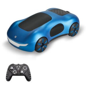 4WD Sci-Fi RC Car 2.4G Watch Control 360 Stunt Drift LED Light Music Spray Off-Road Remote Control Racing Electric Toy Children Gift Type Blue Double Control