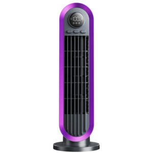3600mAh Quiet Portable Air Conditioner Fan Oscillating Bladeless Tower Fan with Power Disaplay USB Rechargeble Fan with 3 Wind Speed and Timer Strong Airflow Cooling Fan for Office Home