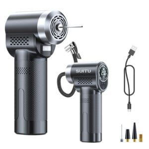 SUITU Cordless Smart Car Inflator Pump Mini Portable Car Inflatable Pump Type C Charging and LED Light