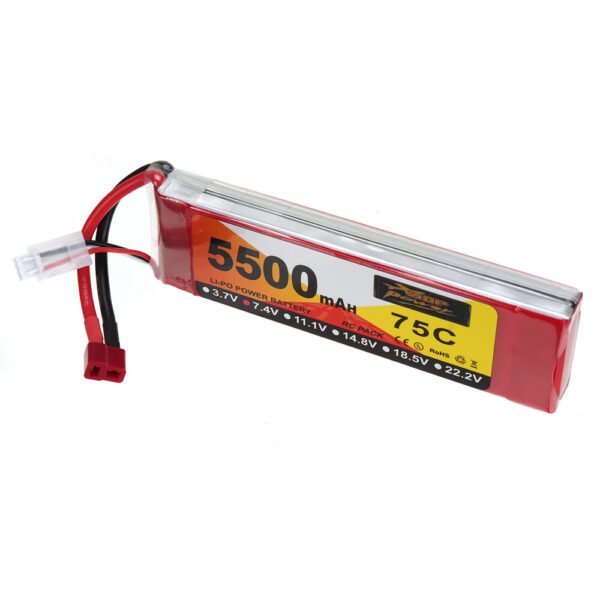 ZOP Power 7.4V 5500mAh 75C 2S LiPo Battery T Deans Plug for RC Car