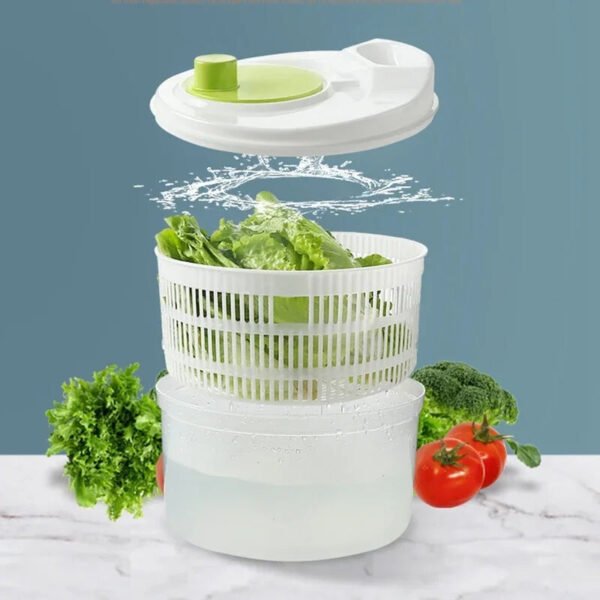 Multifunctional 5L Vegetable Dehydrator Centrifugal Inertia Design Drain Basket Easy Efficient Draining Kitchen Tool