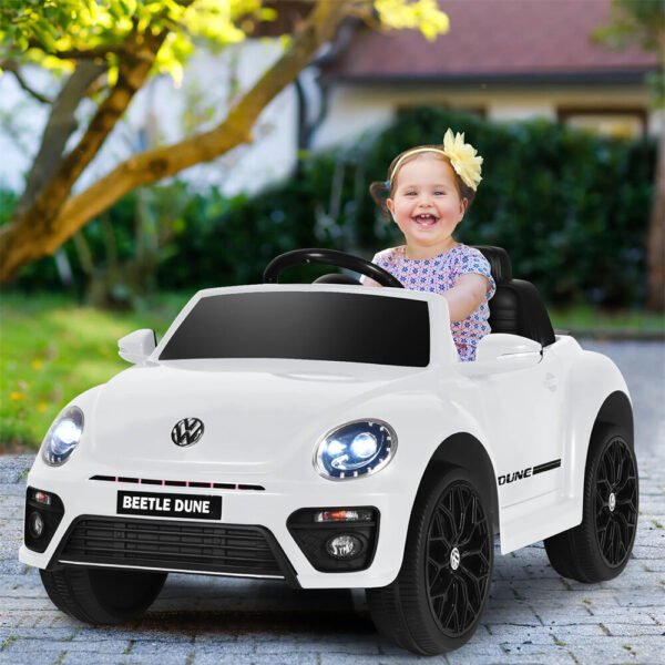 [EU Direct] ELJET Licenced 12V 50W Kids Car Toy Battery Powered Vehicle with Remote Control Spring Suspension Lights USB Horn Music 4 Wheeler Electric Car for Boy Girl Gift Color White