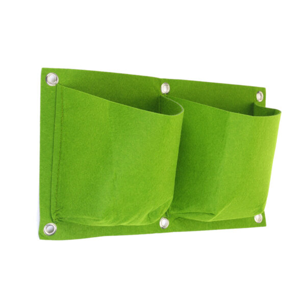 Multi-pocket Wall Hanging Planting Bag Fabric Grow Bag Size1 #2 Color Black