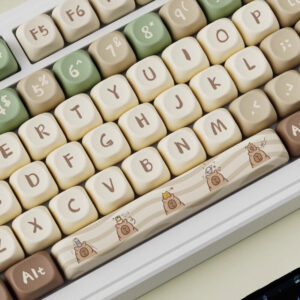 131 Keys Merit Donkey PBT Keycap Set OQO Profile Five-sided Sublimation Custom Keycaps for 61/63/64/67/68/71/75/78/82/84/87/96/98/100/104/108 Mechanical Keyboards Color Brown