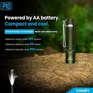 CYANSKY P10 Portable AA Battery LED EDC Flashlight High-Power Infrared Tactical Torch LED Specially Designed for Night Observation Tactical Tasks Color Black