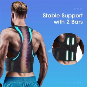 Adjustable Back Reinforced Support Belt Back Adult Posture Corrector Shoulder Lumbar Spine Support Back Protector SIZE L