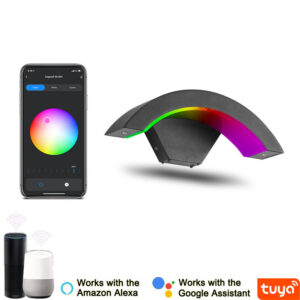 9W Arc Shape Tuya WiFi Wall Light RGBW Color Change and Dimming Works with Smart Life APP Google Home and Alexa Voice Control