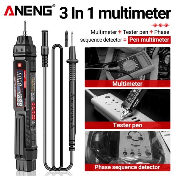 ANENG A3005B A3005BPro Digital Multimeter Smart Pen Type Multi-Functional Tester with Battery Standard/High Configuration Long-Lasting Performance Model A3005B