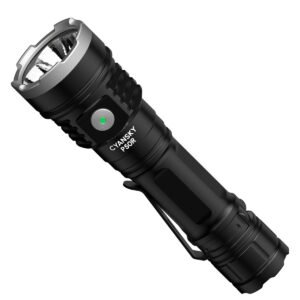 CYANSKY P50R 12000lm Multifunctional Strong Light Outdoor Flashlight High Lumen Powerful LED Tactical Torch For Outdoor Searching Color Black