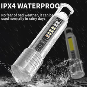 LED Mini Flashlight Type-C USB Rechargeable 1500mAh IPX4 Waterproof (S30B LED)