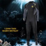 ZCCO 1.5mm Warm Wetsuit SCR Neoprene Elastic Swimming Surfing Snorkeling Long Sleeves Diving Suit Full Body Jumpsuit Water Sport Swimwear Size L