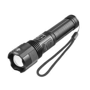 BIKIGHT XHP50 1800lm Powerful Long Range Zoomable Flashlight Kit with 18650 Li-ion Battery USB Rechargeable & Power Display Mini Torch Focus Adjustable Tactical Light