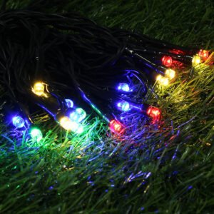 Solar Power Fairy Light 8 Modes IP65 Waterproof Indoor Outdoor Christmas Decoration Lighting for Home Garden Party Bedroom Wedding DIY Decoration Length 12M