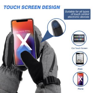 MOHOO Ski Gloves Winter Gloves Men Waterproof Warm Mittens for Women Snowboard Gloves Mittens for Winter Size S