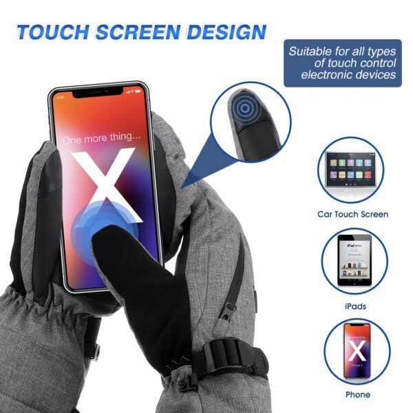 MOHOO Ski Gloves Winter Gloves Men Waterproof Warm Mittens for Women Snowboard Gloves Mittens for Winter Size S