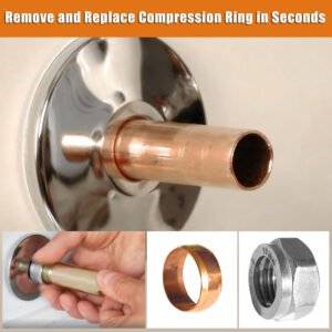 Compression Sleeve Puller Tool Removal Tool for 1/2" Compression Fittings Pulls Corroded Frozen Ferrules and Nuts Easy Pipe Repair Color. Gold