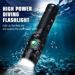 BORUiT S2 Powerful Diving Flashlight 1000LM LED 21700 Battery Torch IPX8 Waterproof Underwater 60Meter Flashlights Adventure Hiking Lamp Color Black