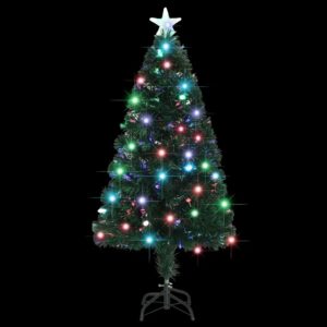 1.2m Christmas Tree Artificial LED Holiday Xmas Pine Tree Metal Detachable Stand for Home Office Christmas Party Decoration