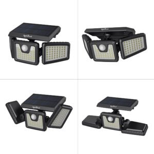 Somoreal SM-OLT9 Rotatable 3 Heads Adjustable Waterproof 120PIR Sensor Solar Flood Light 3000K Warm Light