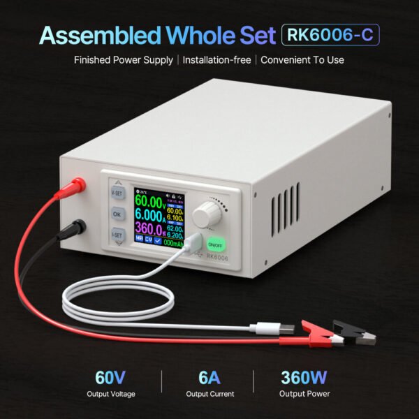 RIDEN RK6006-C Digital Power Supply High Precision 60V 6A with Overvoltage Protection and HD Display for Efficient Power Control