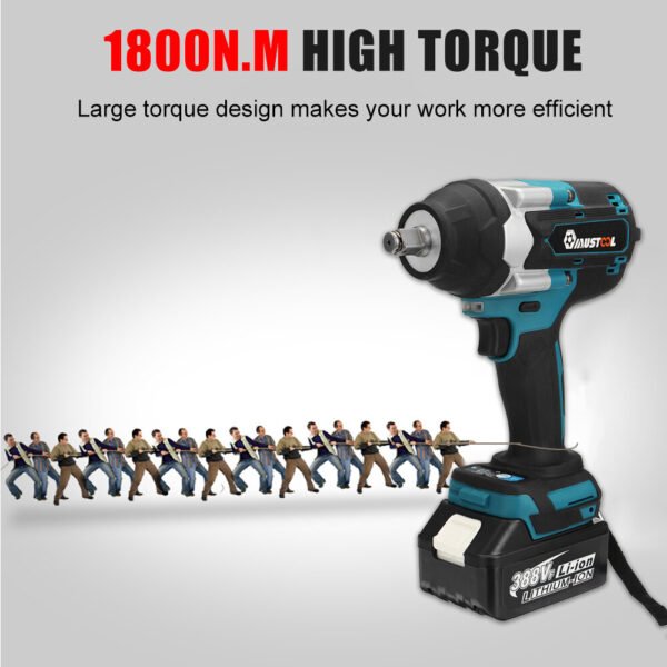 MUSTOOL 1800N.M 1/2" 6800rpm Electric Wrench Brushless Motor Woodworking Machine with/without Battery Battery Without Battery