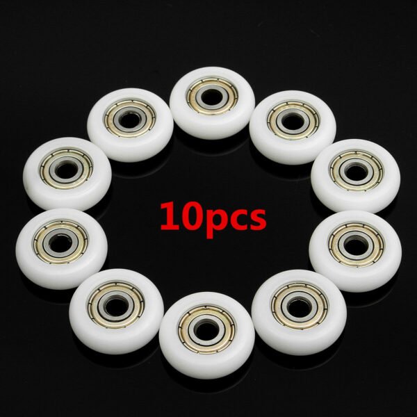 10pcs Nylon Plastic Carbon Steel Bearings Pulley Wheels Embedded Ball Bearings 5*23*7mm