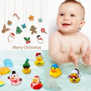 Christmas Advent Calendar Countdown with 24 Rubber Ducks Days Kids Adults Playing Funny Gifts Decoration Toys